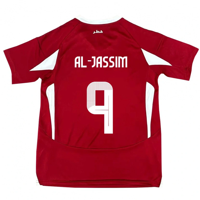 Danxen Men Qatar Kholoud Al Jassim #9 Red Home Jersey 24-26 T-Shirt