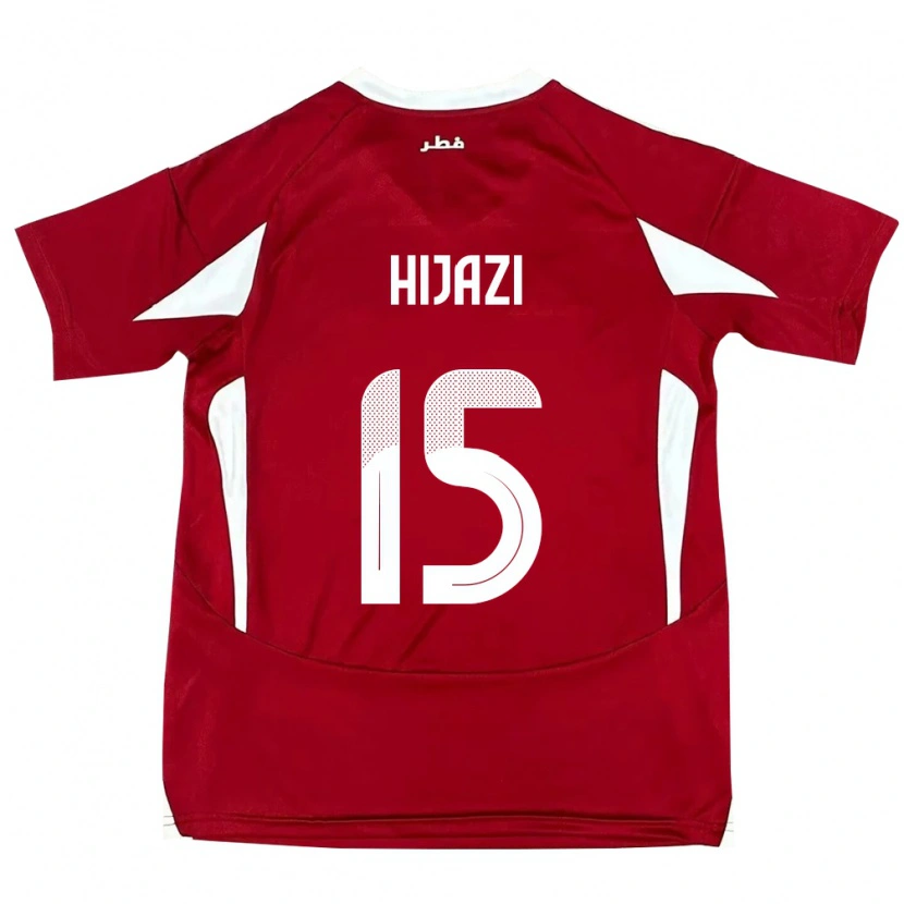 Danxen Men Qatar Asalet Hijazi #15 Red Home Jersey 24-26 T-Shirt