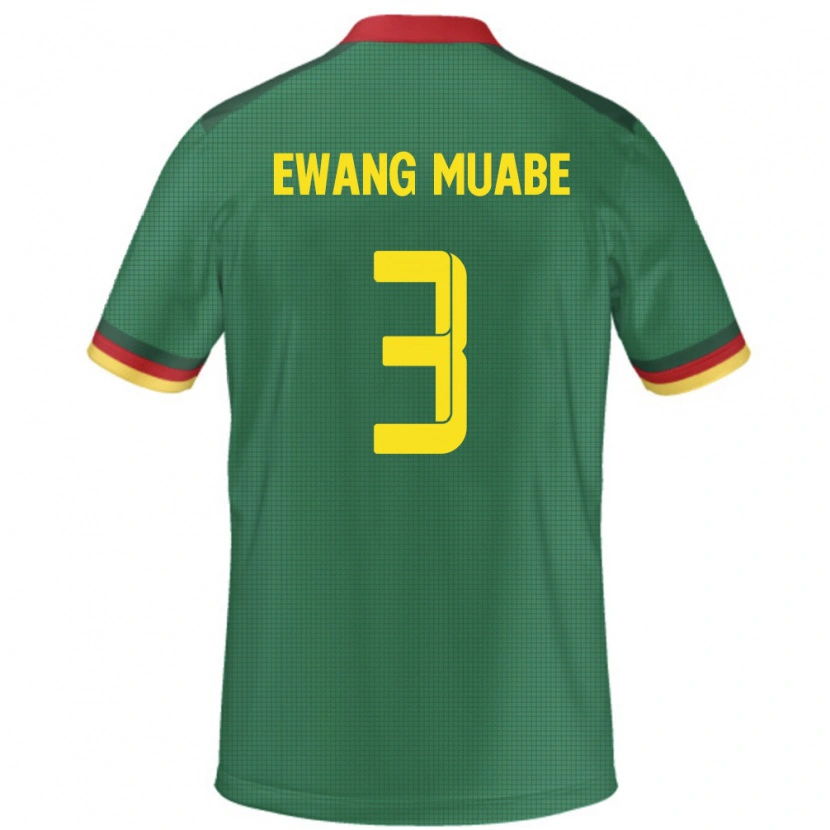 Danxen Men Cameroon Ebong Ewang Muabe #3 Green Home Jersey 24-26 T-Shirt