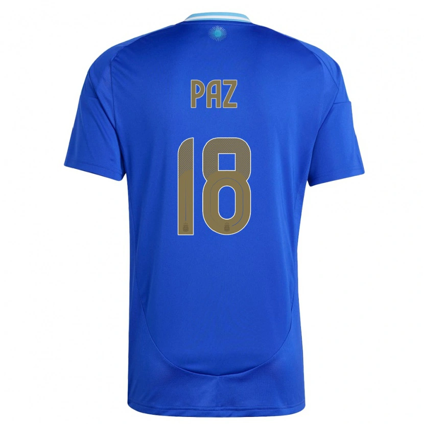 Danxen Men Argentina Nico Paz #18 Blue Away Jersey 24-26 T-Shirt