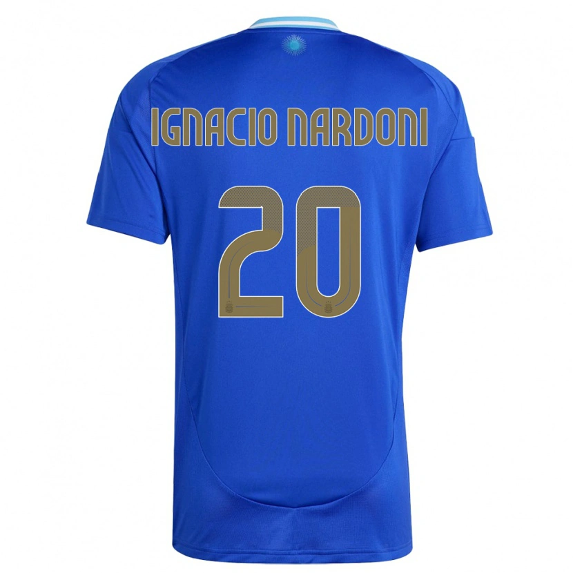 Danxen Men Argentina Juan Ignacio Nardoni #20 Blue Away Jersey 24-26 T-Shirt