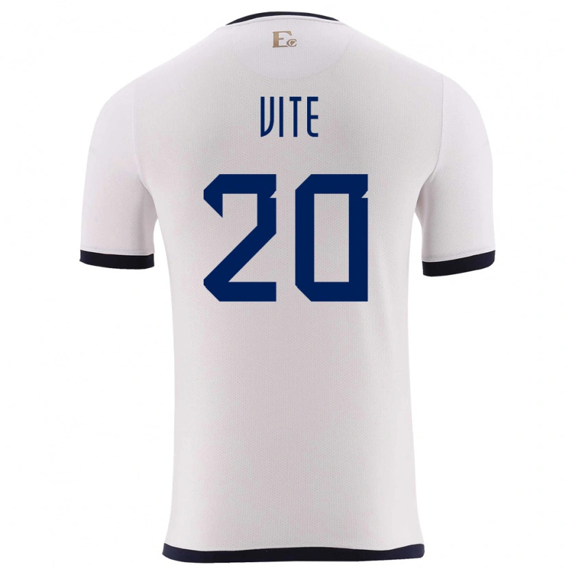 Danxen Men Ecuador Pedro Vite #20 White Away Jersey 24-26 T-Shirt