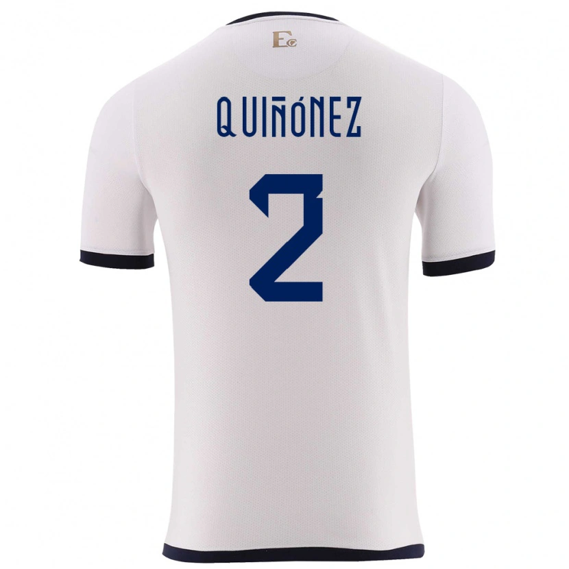 Danxen Men Ecuador Óscar Quiñónez #2 White Away Jersey 24-26 T-Shirt