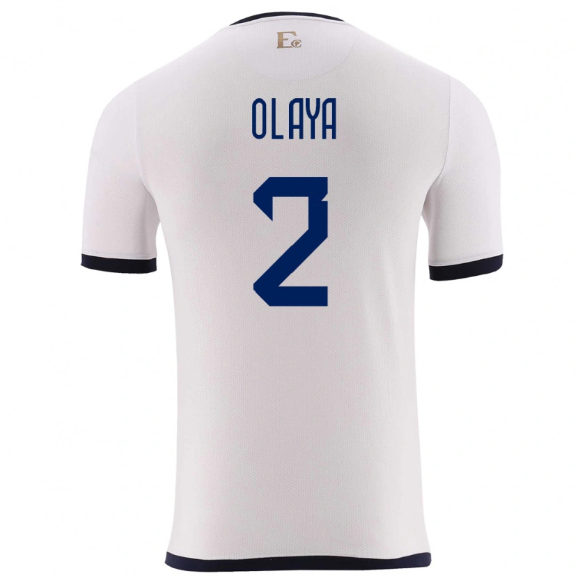 Danxen Men Ecuador Virgilio Olaya #2 White Away Jersey 24-26 T-Shirt