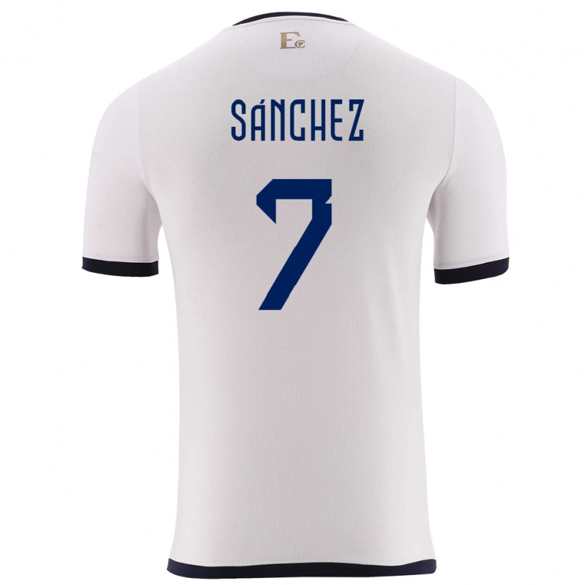 Danxen Men Ecuador Santiago Sánchez #7 White Away Jersey 24-26 T-Shirt