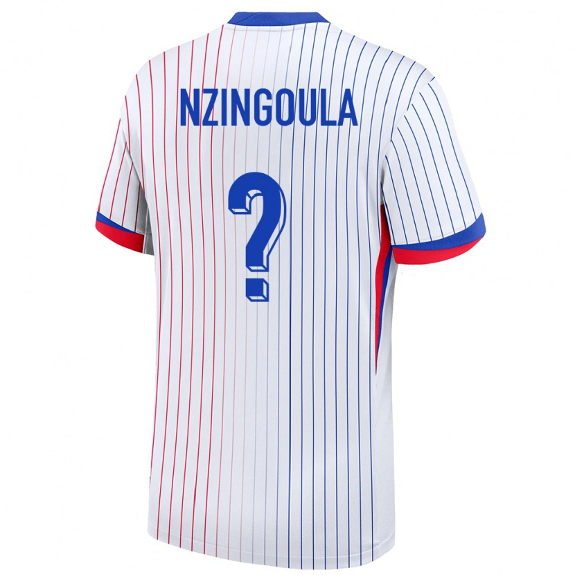 Danxen Men France Rabby Nzingoula #0 White Away Jersey 24-26 T-Shirt