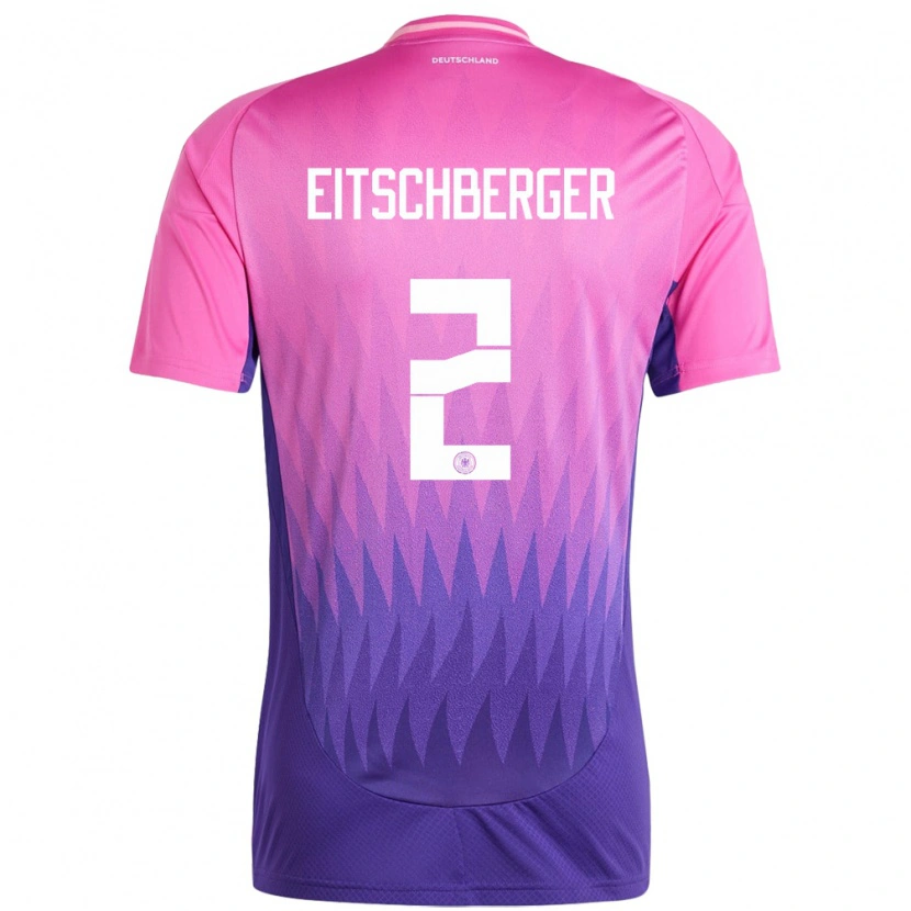 Danxen Men Germany Julian Eitschberger #2 Pink Purple Away Jersey 24-26 T-Shirt