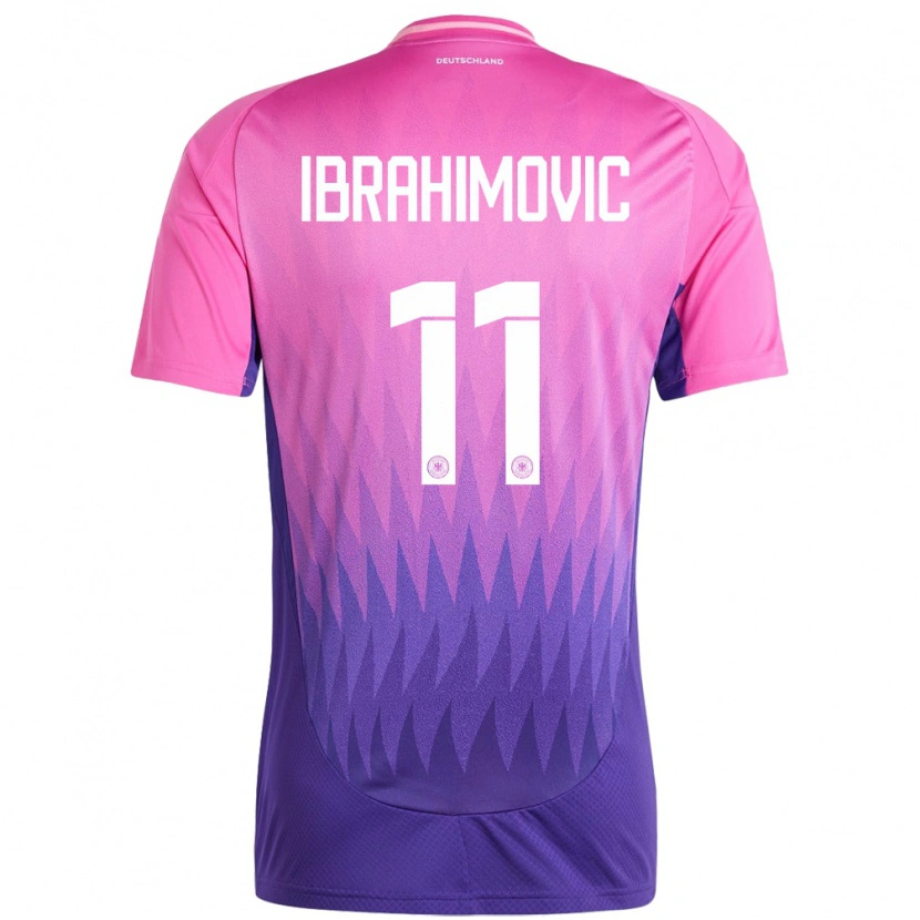 Danxen Men Germany Arijon Ibrahimovic #11 Pink Purple Away Jersey 24-26 T-Shirt