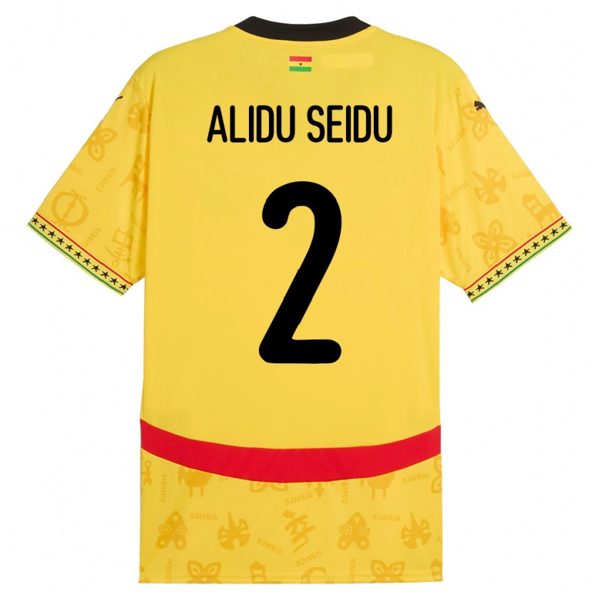 Danxen Men Ghana Alidu Seidu #2 Yellow Away Jersey 24-26 T-Shirt