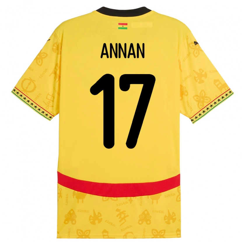 Danxen Men Ghana Ebenezer Annan #17 Yellow Away Jersey 24-26 T-Shirt
