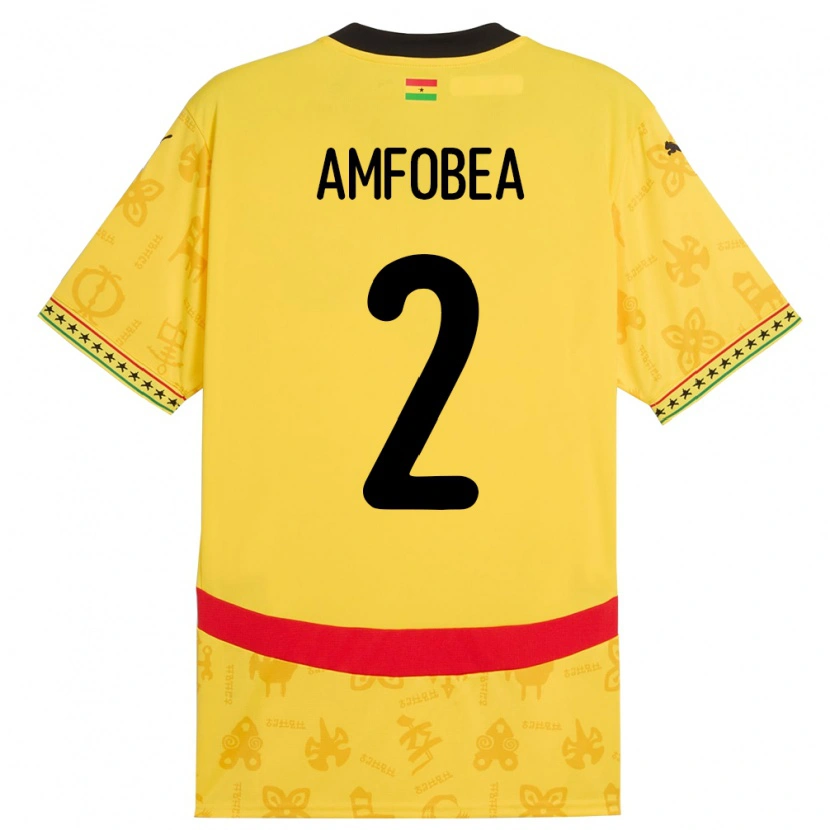 Danxen Men Ghana Gladys Amfobea #2 Yellow Away Jersey 24-26 T-Shirt
