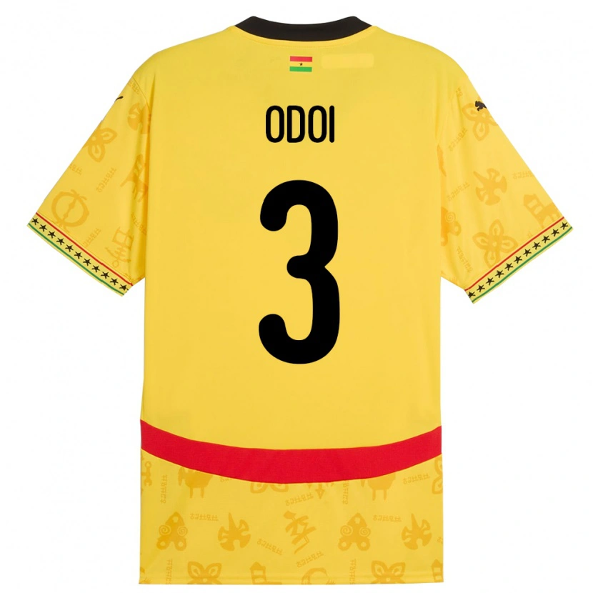 Danxen Men Ghana Denis Odoi #3 Yellow Away Jersey 24-26 T-Shirt