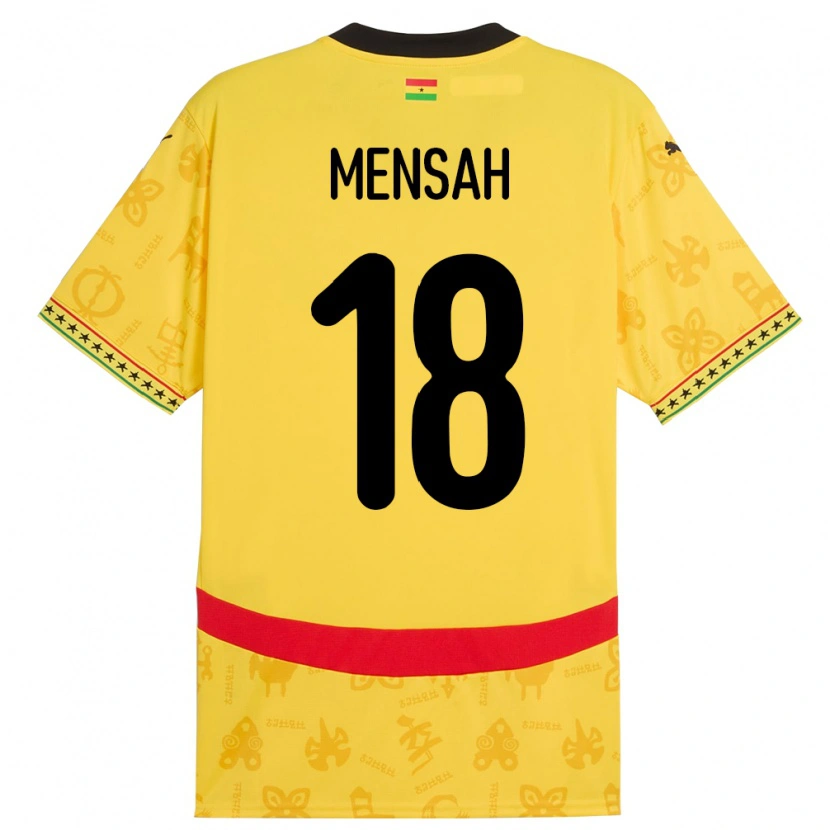 Danxen Men Ghana Isaac Mensah #18 Yellow Away Jersey 24-26 T-Shirt
