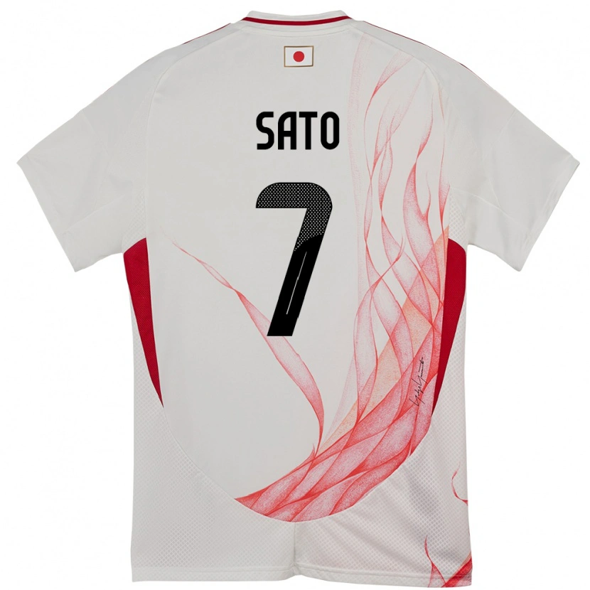Danxen Men Japan Ryunosuke Sato #7 White Away Jersey 24-26 T-Shirt