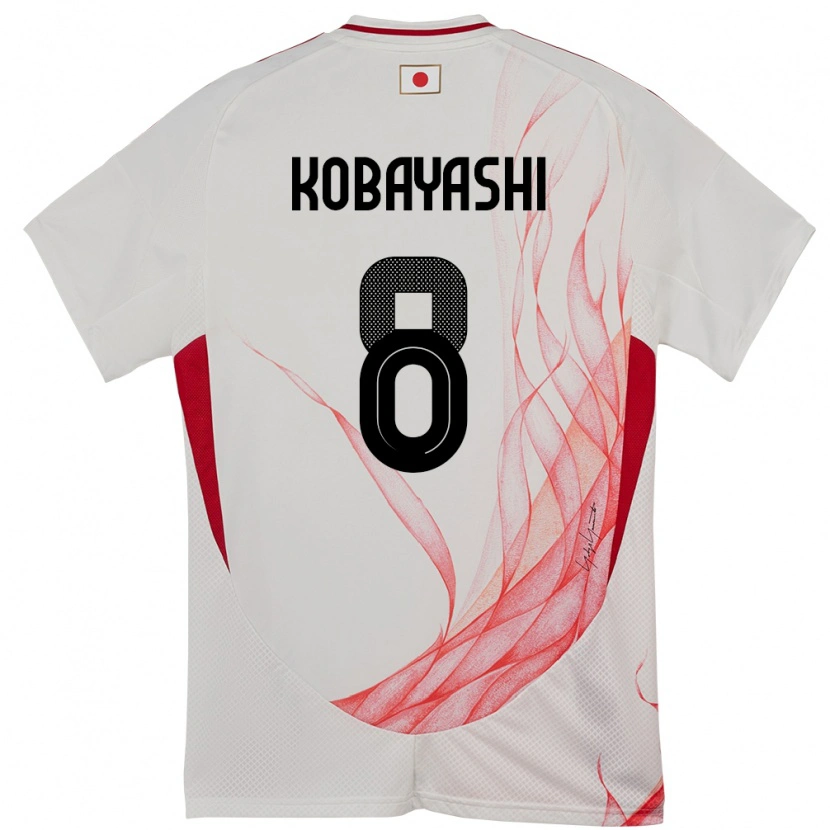 Danxen Men Japan Shimon Kobayashi #8 White Away Jersey 24-26 T-Shirt