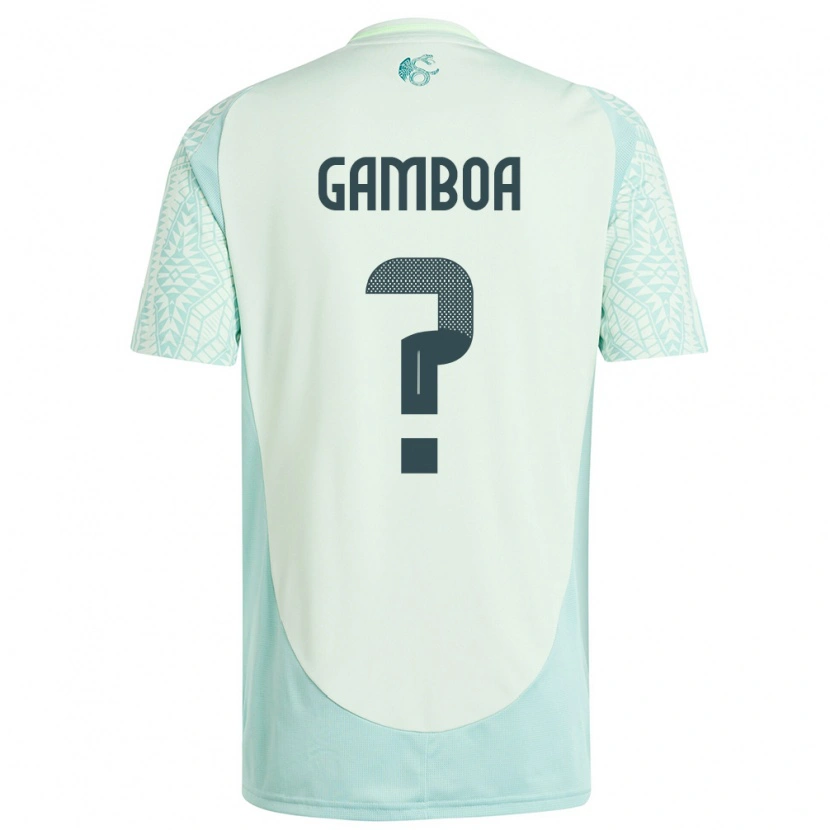 Danxen Men Mexico Luis Gamboa #0 Linen Green Away Jersey 24-26 T-Shirt