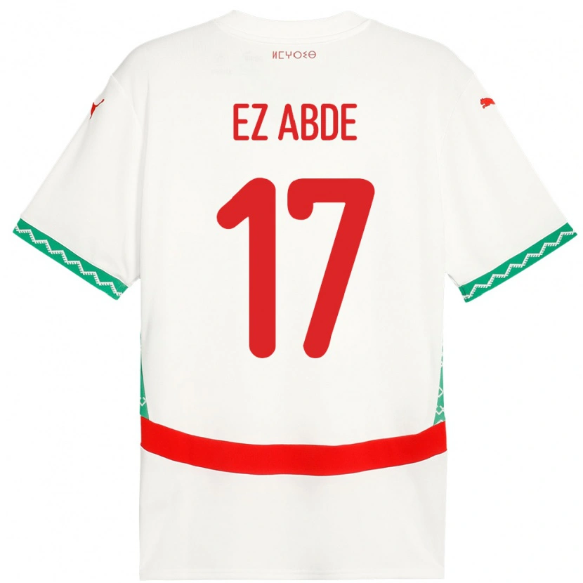 Danxen Men Morocco Abde Ezzalzouli #17 White Away Jersey 24-26 T-Shirt