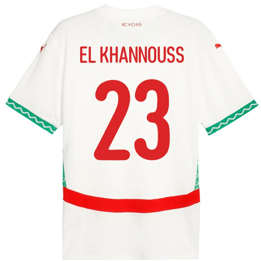 Danxen Men Morocco Bilal El Khannouss #23 White Away Jersey 24-26 T-Shirt