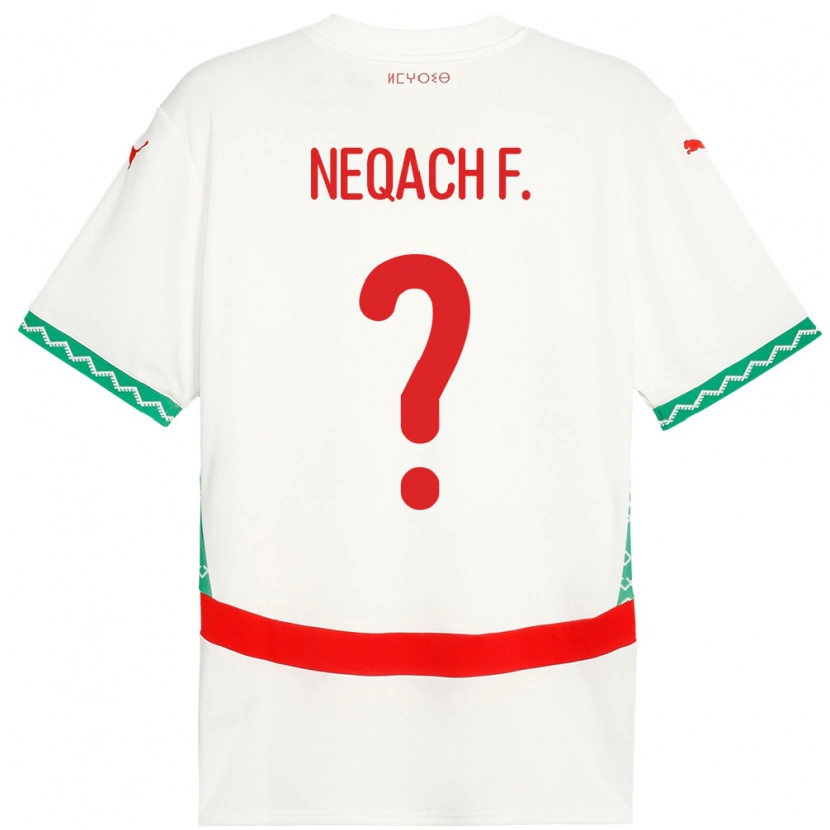 Danxen Men Morocco Aarón Neqach Fernández #0 White Away Jersey 24-26 T-Shirt
