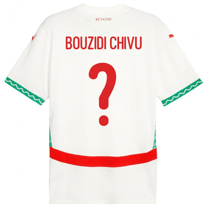 Danxen Men Morocco Rayan Bouzidi Chivu #0 White Away Jersey 24-26 T-Shirt