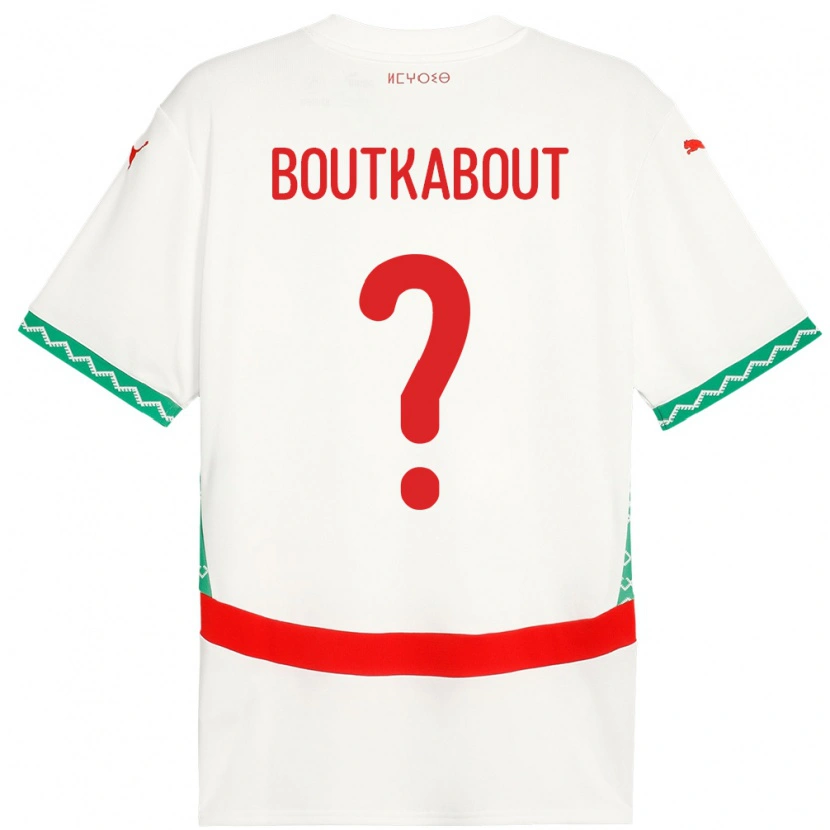 Danxen Men Morocco Amir Boutkabout #0 White Away Jersey 24-26 T-Shirt