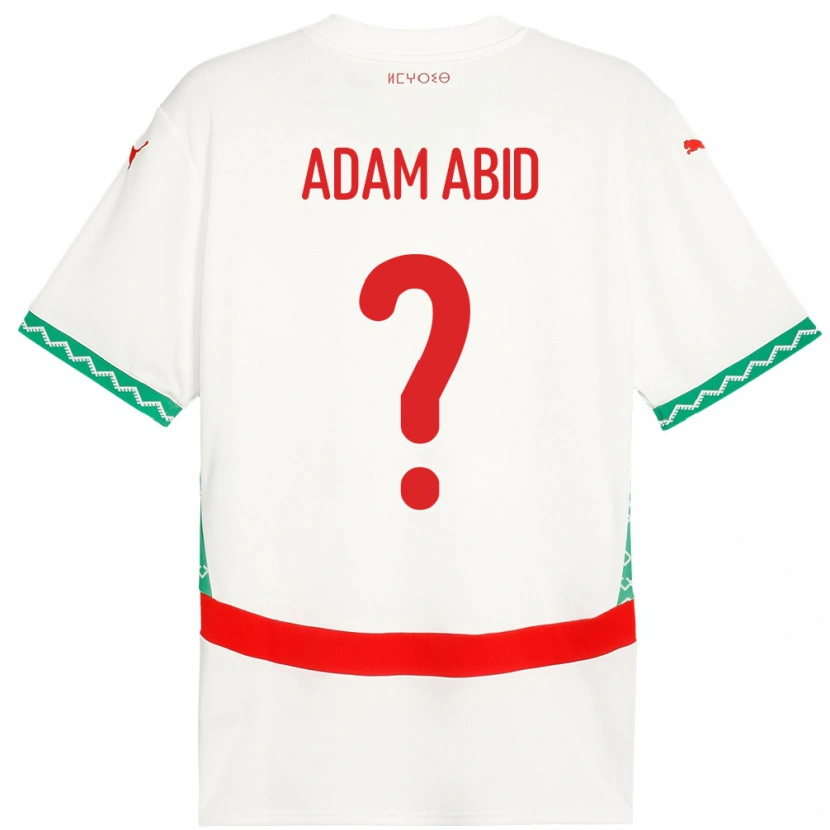 Danxen Men Morocco Mohamed Adam Abid #0 White Away Jersey 24-26 T-Shirt