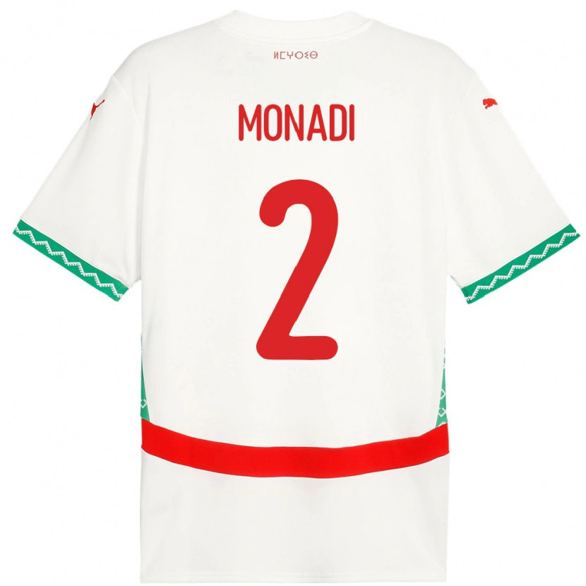 Danxen Men Morocco Soulaiman Monadi #2 White Away Jersey 24-26 T-Shirt