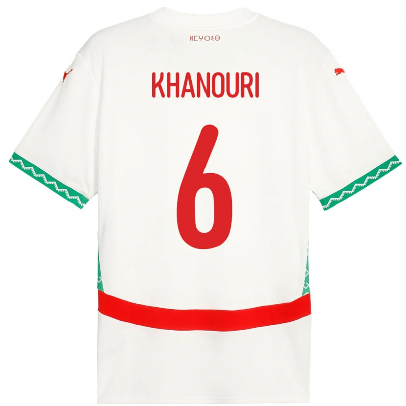 Danxen Men Morocco Adam Khanouri #6 White Away Jersey 24-26 T-Shirt