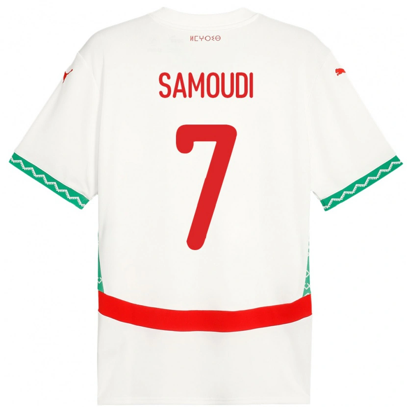 Danxen Men Morocco Anas Samoudi #7 White Away Jersey 24-26 T-Shirt