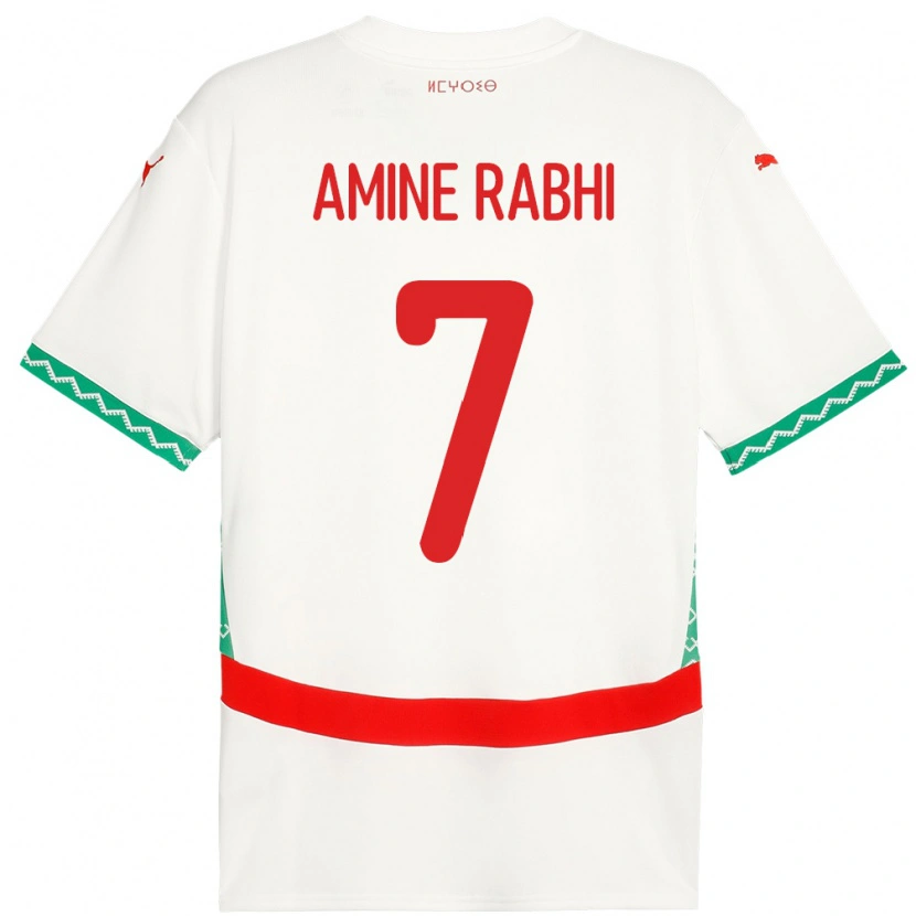 Danxen Men Morocco Mohamed Amine Rabhi #7 White Away Jersey 24-26 T-Shirt
