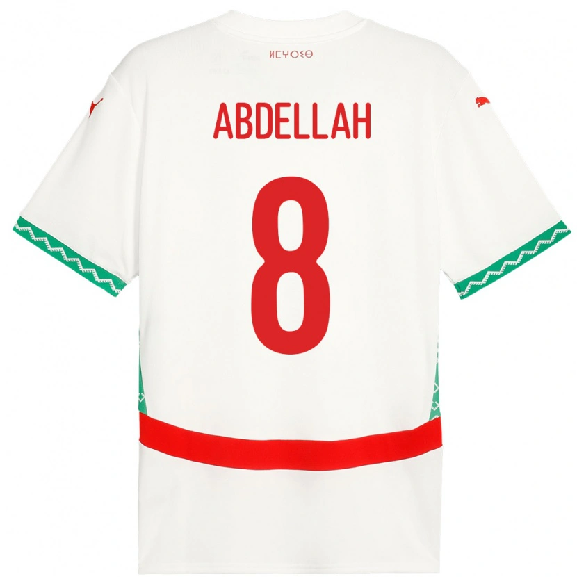 Danxen Men Morocco Abdellah Ouazane #8 White Away Jersey 24-26 T-Shirt