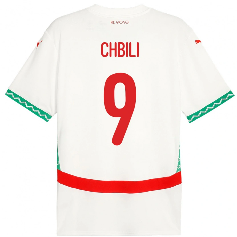Danxen Men Morocco Ismail Chbili #9 White Away Jersey 24-26 T-Shirt