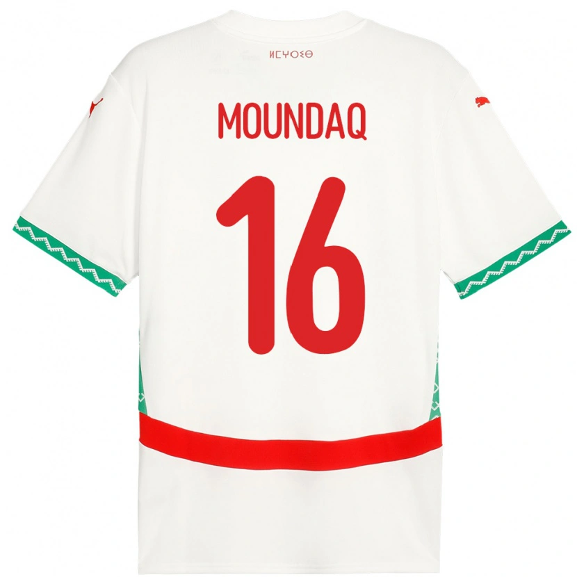 Danxen Men Morocco Taha Moundaq #16 White Away Jersey 24-26 T-Shirt