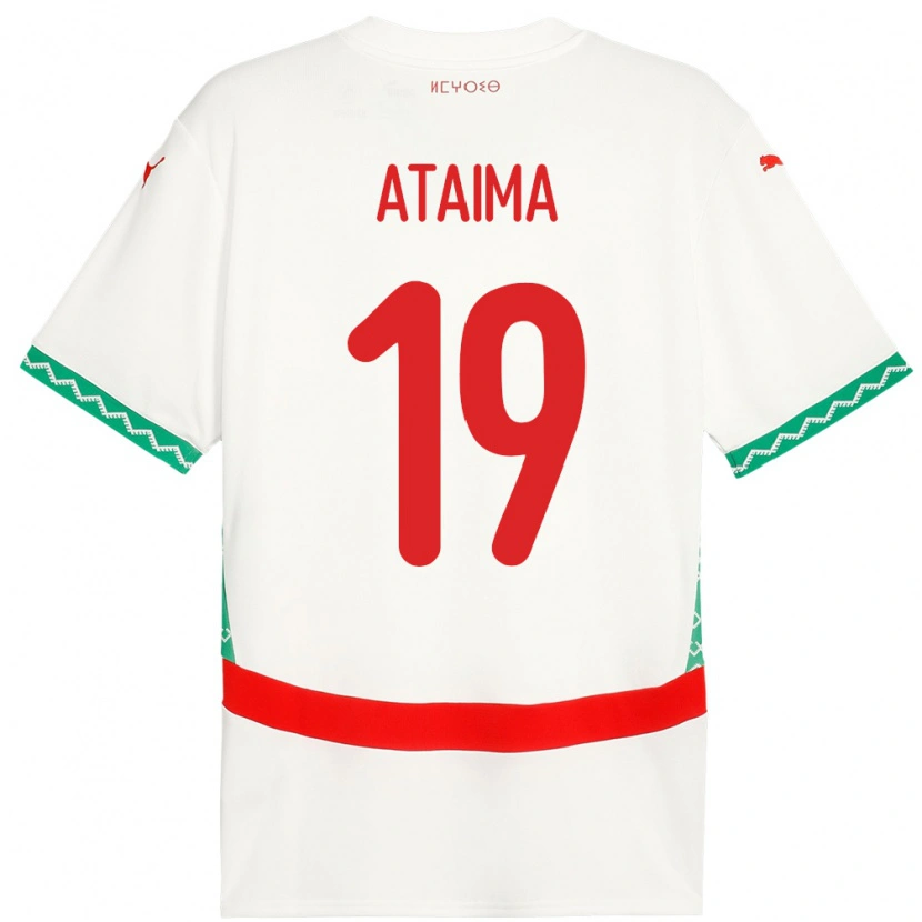 Danxen Men Morocco Hamza Ataima #19 White Away Jersey 24-26 T-Shirt