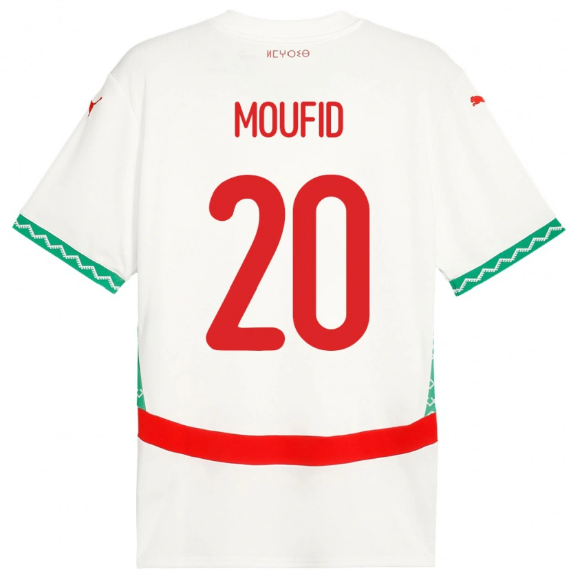 Danxen Men Morocco Mohamed Moufid #20 White Away Jersey 24-26 T-Shirt