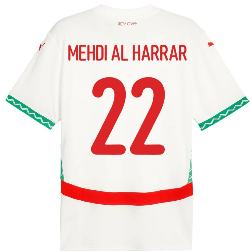 Danxen Men Morocco El Mehdi Al Harrar #22 White Away Jersey 24-26 T-Shirt