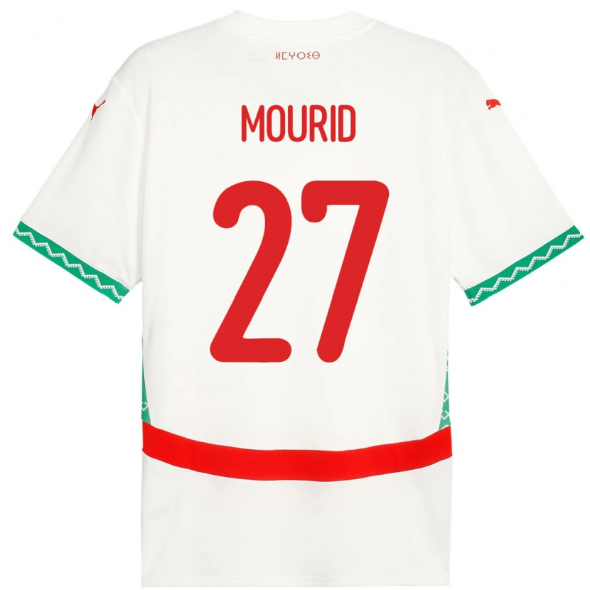 Danxen Men Morocco Aymane Mourid #27 White Away Jersey 24-26 T-Shirt