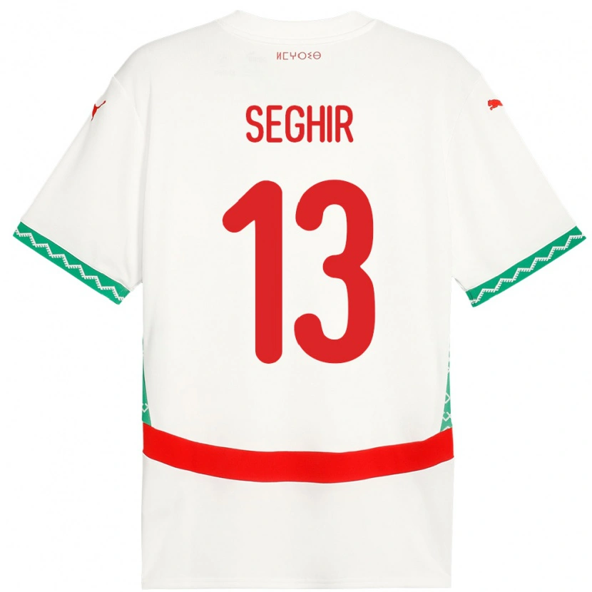 Danxen Men Morocco Sabah Seghir #13 White Away Jersey 24-26 T-Shirt