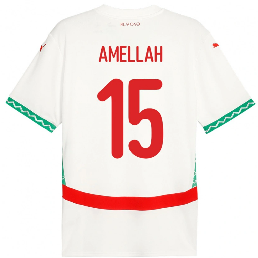 Danxen Men Morocco Selim Amellah #15 White Away Jersey 24-26 T-Shirt