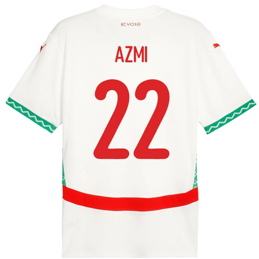 Danxen Men Morocco Ahmed Azmi #22 White Away Jersey 24-26 T-Shirt