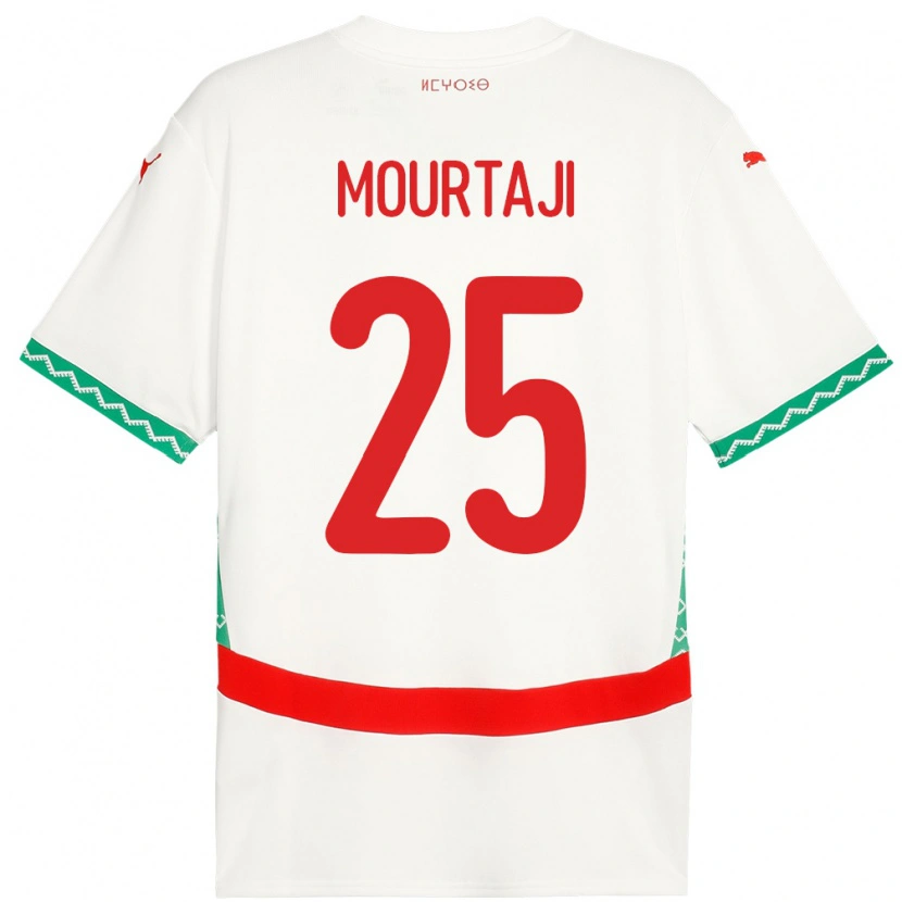 Danxen Men Morocco Chaymaa Mourtaji #25 White Away Jersey 24-26 T-Shirt