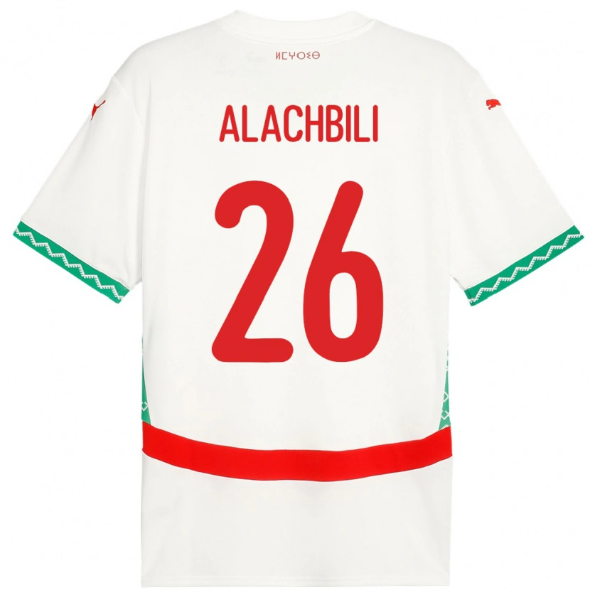 Danxen Men Morocco Taha Alachbili #26 White Away Jersey 24-26 T-Shirt