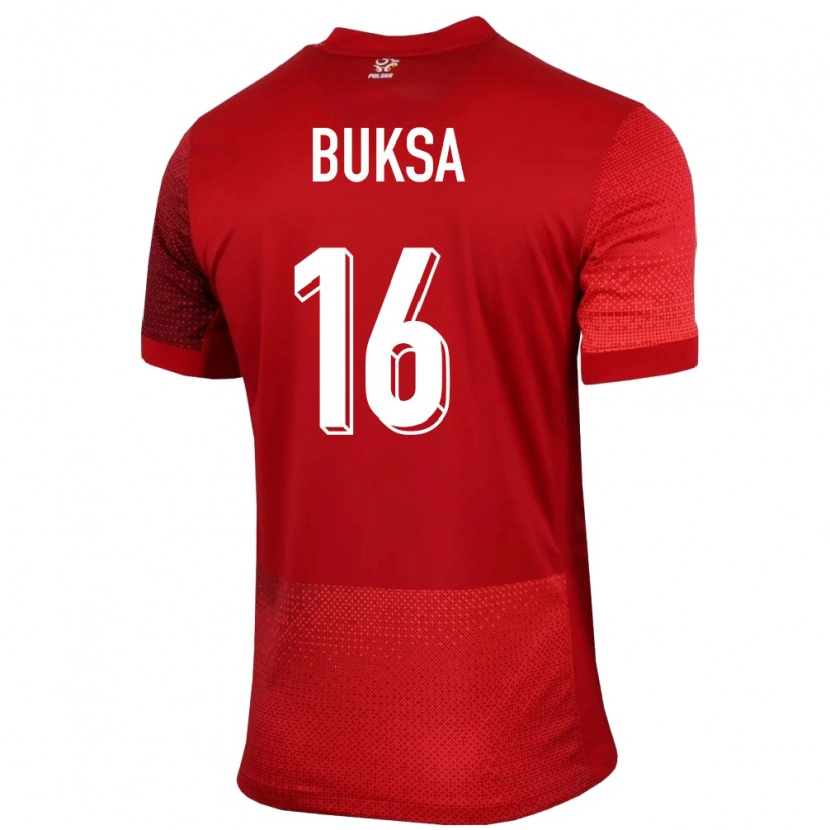 Danxen Men Poland Adam Buksa #16 Red Away Jersey 24-26 T-Shirt