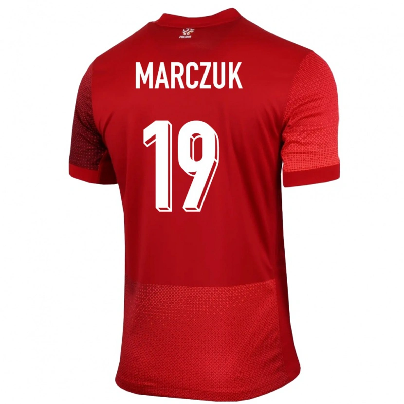 Danxen Men Poland Dominik Marczuk #19 Red Away Jersey 24-26 T-Shirt