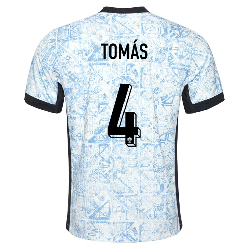 Danxen Men Portugal Tomás Ferreira #4 Cream Blue Away Jersey 24-26 T-Shirt