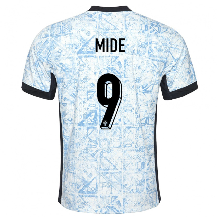 Danxen Men Portugal Mateus Mide #9 Cream Blue Away Jersey 24-26 T-Shirt