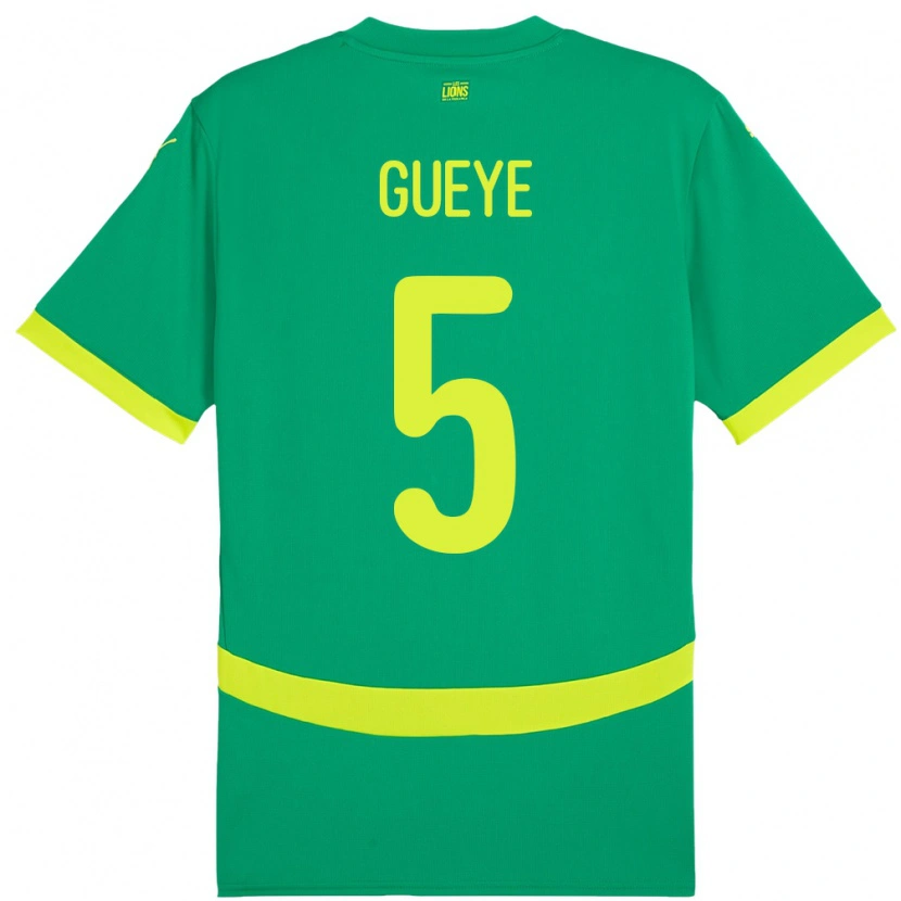 Danxen Men Senegal Idrissa Gueye #5 Green Away Jersey 24-26 T-Shirt