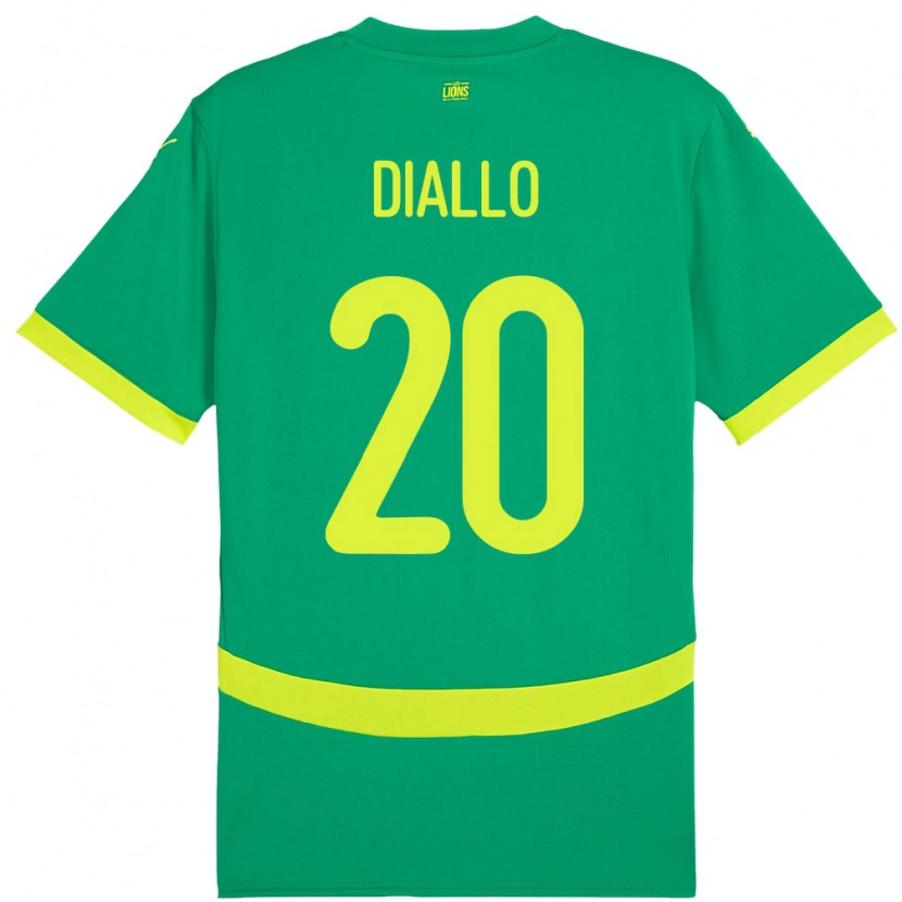 Danxen Men Senegal Habib Diallo #20 Green Away Jersey 24-26 T-Shirt