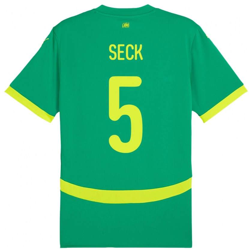 Danxen Men Senegal Ibrahima Seck #5 Green Away Jersey 24-26 T-Shirt