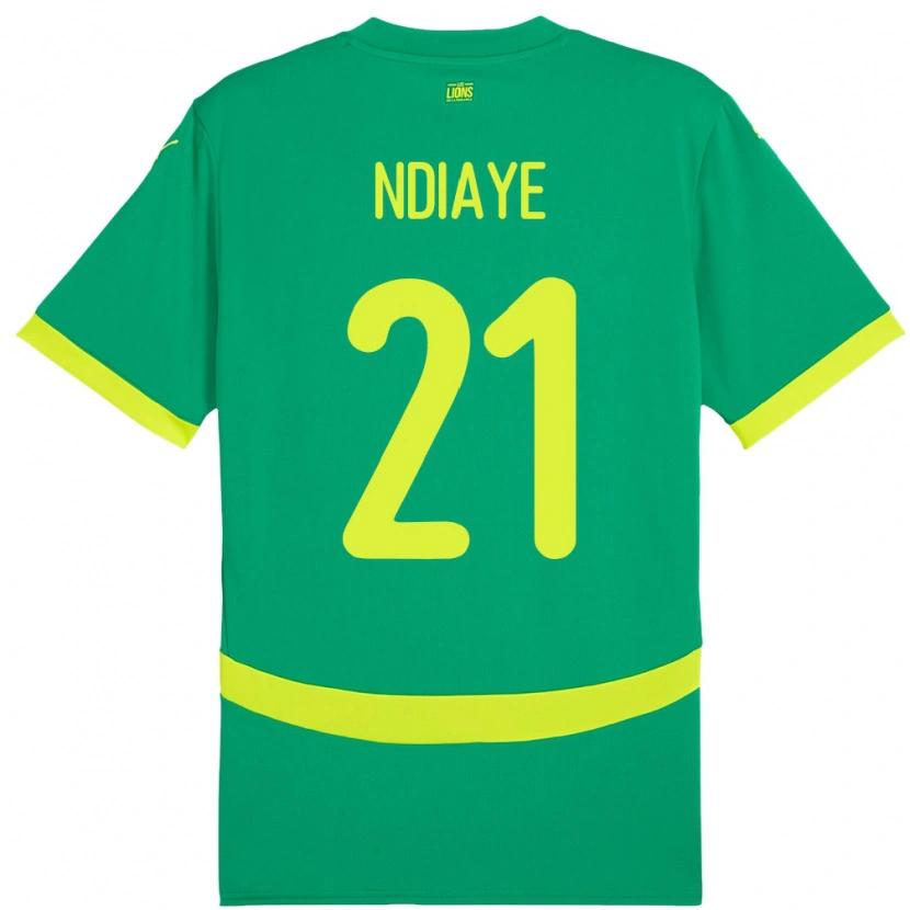 Danxen Men Senegal Iliman Ndiaye #21 Green Away Jersey 24-26 T-Shirt